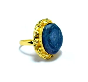 Natural Druzy Rings Gold Plated Handmade Rare Gemstone Jewellery Ring Size-5 - Picture 1 of 3