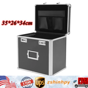 Portable File Box Office Home Security File Documents Storage Case Lockable US - Picture 1 of 15
