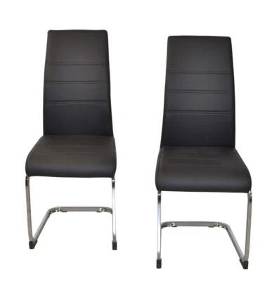 Esszimmerstuhl Schwingstuhl Schwingsessel Freischwinger Stuhl  2er-Set schwarz - Bild 1 von 4