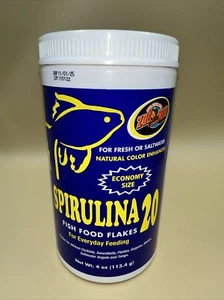 Zoo Med Spirulina 20 Fish Food Flakes with Natural Color Enhancer - Picture 1 of 2