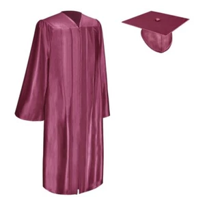 Endea Graduation Shiny Garnet Gown & Cap for High School & College Unisex - Picture 1 of 24
