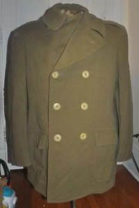 Vintage WWII Regulation Army Officers Overcoat Wool Doeskin Size Short Style - Picture 1 of 8