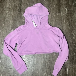 Sudadera con capucha recortada para mujer Lululemon All Yours glicina púrpura talla 4 excelente - Imagen 1 de 5