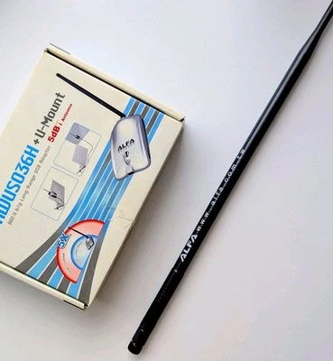 Genuine Wi-Fi USB Adapter Dongle Alfa Network AWUS036H 2.4Ghz with ARS-N19 9dBi - Image 1 of 4