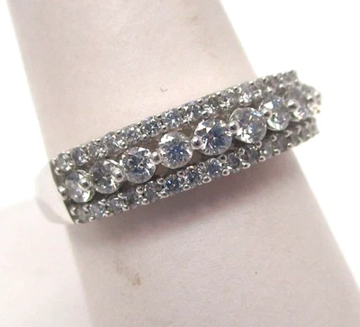 Anel de aliança de casamento de ouro branco 14k com diamante 0,50 ct TW G SI2 aniversário tamanho 8,5 - Imagem 1 de 4