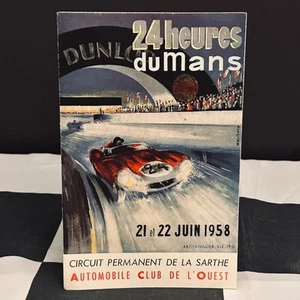 1958 LE MANS 24 HOURS HEURES DU MANS FLYER HANDBILL MAP (PROGRAMME) FERRARI 250 - Picture 1 of 3