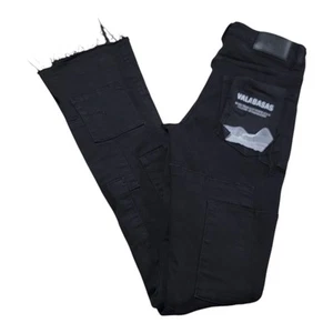 Valabasas Skinny Jeans Mens Size 29x38 Black Denim Patchwork - Picture 1 of 15