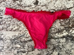 True Vintage Victorias Secret SEXY LITTLE THINGS Smooth Lace-Up Thong Panties M - Picture 1 of 3
