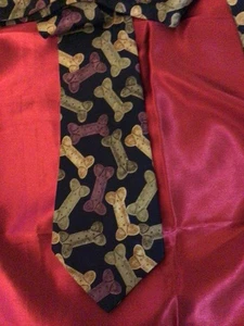 Vintage A. Rogers Dog Bone Necktie Novelty Pet Animal - Picture 1 of 2