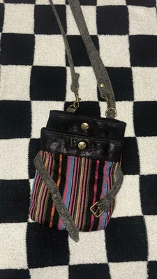 Bandolera Roxy Bolso a Rayas Correa Ajustable Cierre con Cremallera Bolsillos Foto 1 de 4