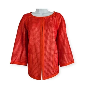 395 $ Anne Klein Bolero-Jacke aus 100 % Seide Größe 6P zierlich rot Weihnachten Valentinstag - Bild 1 von 8