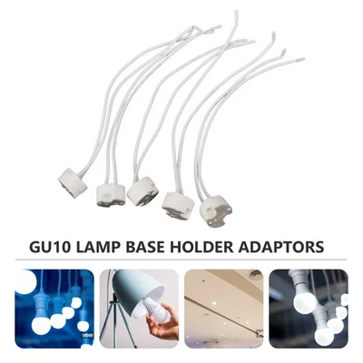  10Pcs Gu10 Lamp Bases Lamp Socket 12~265V Lamp Base Holder Adaptors 15CM Wire - Image 1 of 4