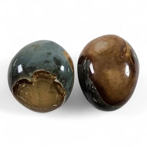 Polychrome Jasper Polished Pebbles Madagascar 98.3 grams. 2 Piece Lot - Picture 1 of 2