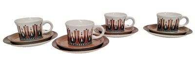 Barker Bros Mid Century Retro China Cleopatra Tea Set 12 pieces - Image 1 of 4