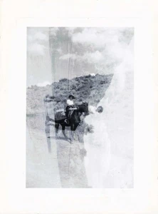 VTG Photo Beautiful Woman Riding Horse Equestrian Double Exposed Picture - Picture 1 of 2