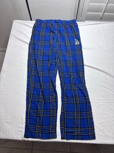 Los Angeles Dodger Men’s Pajama Pants L Blue Plaid Cotton Sleepwear Large MLB - Picture 1 of 10