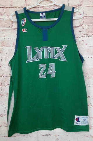VINTAGE 90s Minnesota Lynx WNBA Basketball Champion Jersey 24 Kristin Folkl Lrg Cover