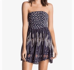 Roxy NWT Double Dose Strapless Dress Western Geometric Print Casual Flowy XL - Picture 1 of 7