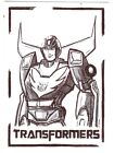 Aceo Art Sketch Card Transformers G1 Autobot Hot Rod Ink Drawing B