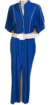 Mono elástico de poliéster azul y blanco JC Penney vintage años 60/70 Foto 1 de 4