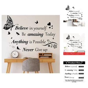 Inspirational Wall Stickers Quotes Letter Wall Art Stickers Motivational Remo... - Picture 1 of 9