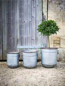 Galvanised Malmesbury Planters, 3 Sizes, Rustic Grey Metal Plant Pot Bucket, - Picture 1 of 4