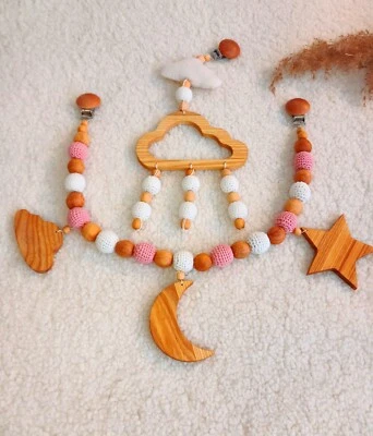 Cochecito Guirnalda Juguete Bebé Móvil Crochet Cochecito Juguetes Hecho a Mano Baby Shower Regalo Foto 1 de 4