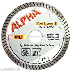 4-1/2” Alpha Eclipse II Diamond Saw Blade for Stone Tile Granite Hard Concrete - Picture 1 of 3