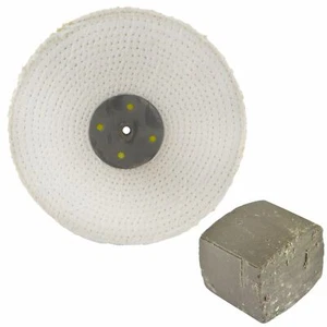 Coarse Sisal Fast Cut Buffing Polishing Mop 8" x 1" 2 Row With Compound 250g - Picture 1 of 3