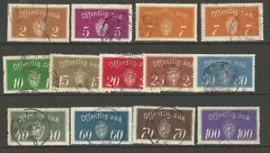 SELLOS DE NORUEGA #o9-o21, o11a — (12) OFICIALES + O11a -- 1933 -- USADOS - Imagen 1 de 3