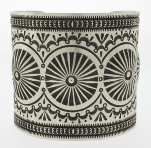 Solid Sterling Silver Bracelet By Navajo Artist Herman Smith - Picture 1 of 5