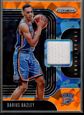 2019-20 Panini Prizm Sensational Swatches Prizms Orange Ice 45 Darius Bazley Jsy - Image 1 of 2