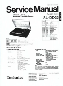 Technics Service manual für SL-DD 33 englisch  Copy - Picture 1 of 1