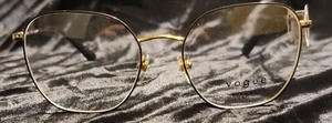New VOGUE Gold/ Black Circular Womens Eyeglasses Frame 52-18-135 - Picture 1 of 9