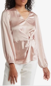 NWT Pleione Twist Front Long-Sleeve Blouse SZ S - Picture 1 of 4