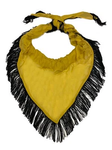 Hanley Mellon Women's Triangle Fringe Scarf One Size Mustard Yellow - Picture 1 of 1
