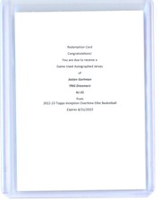 2022-23 JAZIAN GORTMAN TOPPS INCEPTION OTE GAME USED JERSEY REDEMPTION 1/1!!