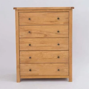 Chest of Drawers 5 Drawer Oak-effect Bedroom Furniture Storage Country Wood Unit - Picture 1 of 9