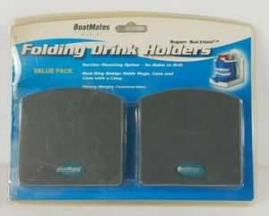 NIP Boatmates Super Suction folding drink holders 2 Pack black beverage caddy - Imagen 1 de 10