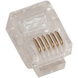 100 pcs LOT RJ12 Modular Plug Telephone Cable Crimp On Flat Stranded Wire 6P6C V - Picture 1 of 1