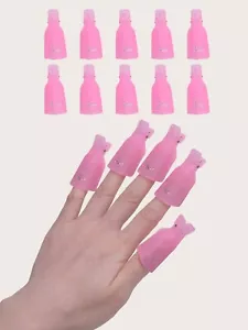 10 pcs NAIL ART CLIP UV GEL POLISH REMOVER SOAK OFF WRAP GEL CLIP CAP uk - Picture 1 of 3