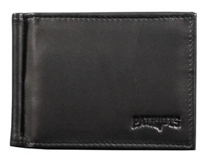 New England Patriots RFID Blocking Shield Black Leather Moneyclip Wallet - Picture 1 of 6
