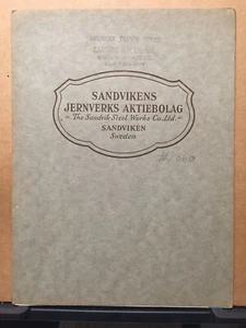 Vtg Sandvikens Jernverks Aktiebolag Brochure Sandvik Steel Works Sweden 1930 - Picture 1 of 5