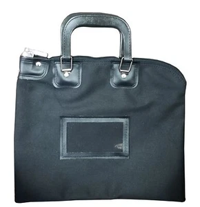 Locking Bank Bag Canvas With Hard Handles black - Picture 1 of 2