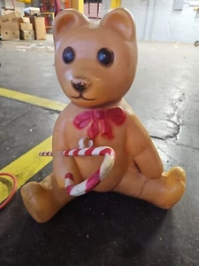Teddy Bear Christmas Blow Mold Brown Red Bow 1988 Union Products 18"  - Picture 1 of 4