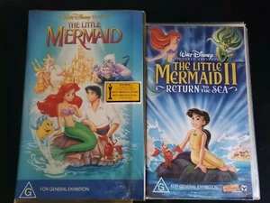 The Little Mermaid (VHS) 1989 Black Diamond Edition and The Little Mermaid 2 - Picture 1 of 6
