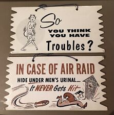 Vintage Humour Plaques - Set Of 2 from The 1950’s !