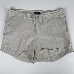 GAP Outlet Damen 12 Flachs Leinen Baumwolle khaki Bündchen Shorts Taschen Kordelzug - Bild 1 von 5