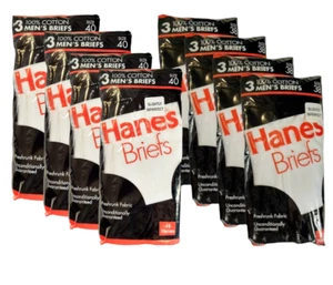 12 Hanes Mens Brief Slightly Imperfect In Factory Packaging 38, 40 USA Vintage - Picture 1 of 9