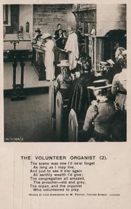 VINTAGE Bamforth Volunteer Organist Song Card #2 POSTCARD - St George's Rectory - Bild 1 von 2
